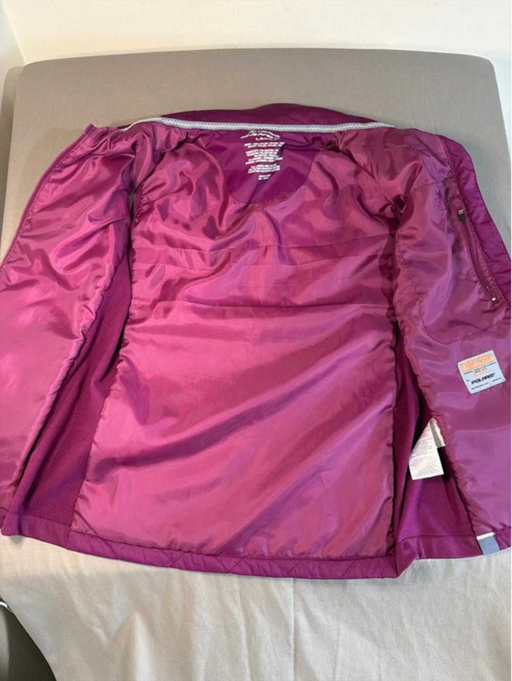 Polaris Ranger Large Quilted Nylon Vest with Thermore Insulation - Plum Purple - Picture 6 of 6